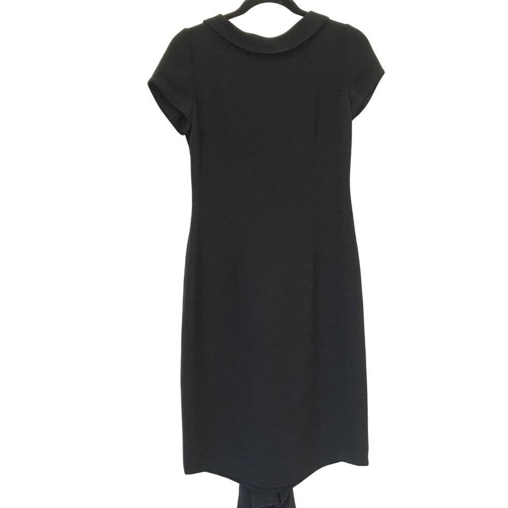Giorgio Armani Black Label Silk Asymmetrical Back Draped Hem Dress Size 10 Mod
